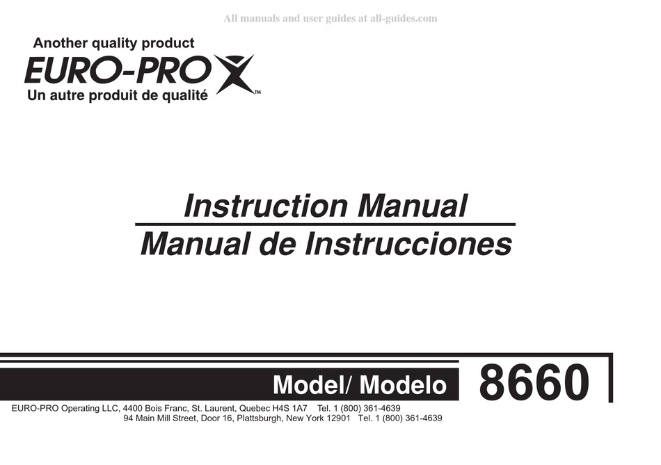 euro-pro-8660-instruction-manual-pdf-download-manualslib