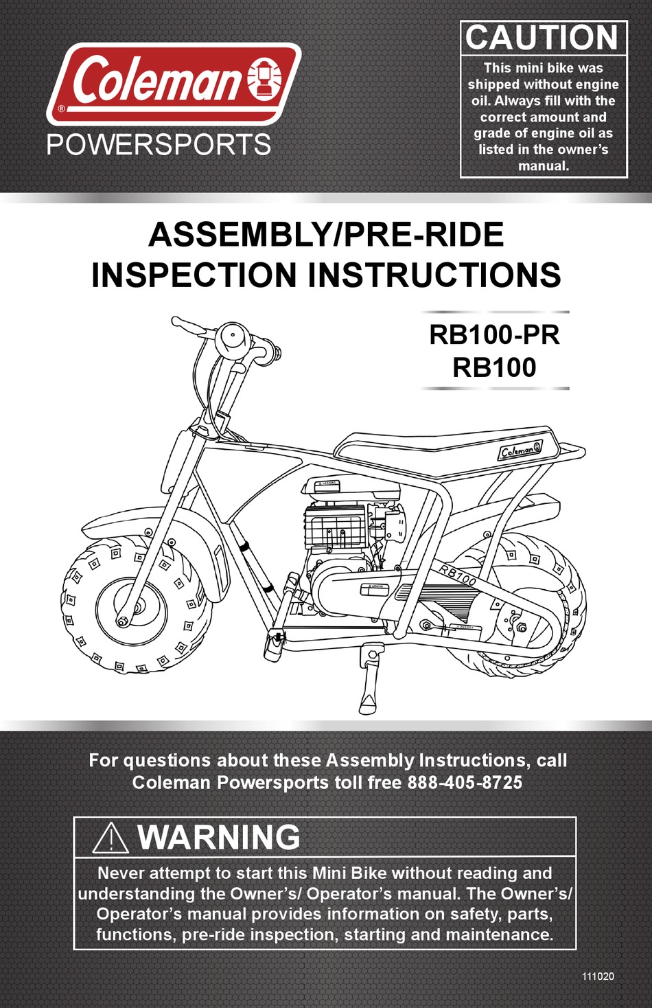 COLEMAN RB100PR ASSEMBLY INSTRUCTIONS MANUAL Pdf Download ManualsLib