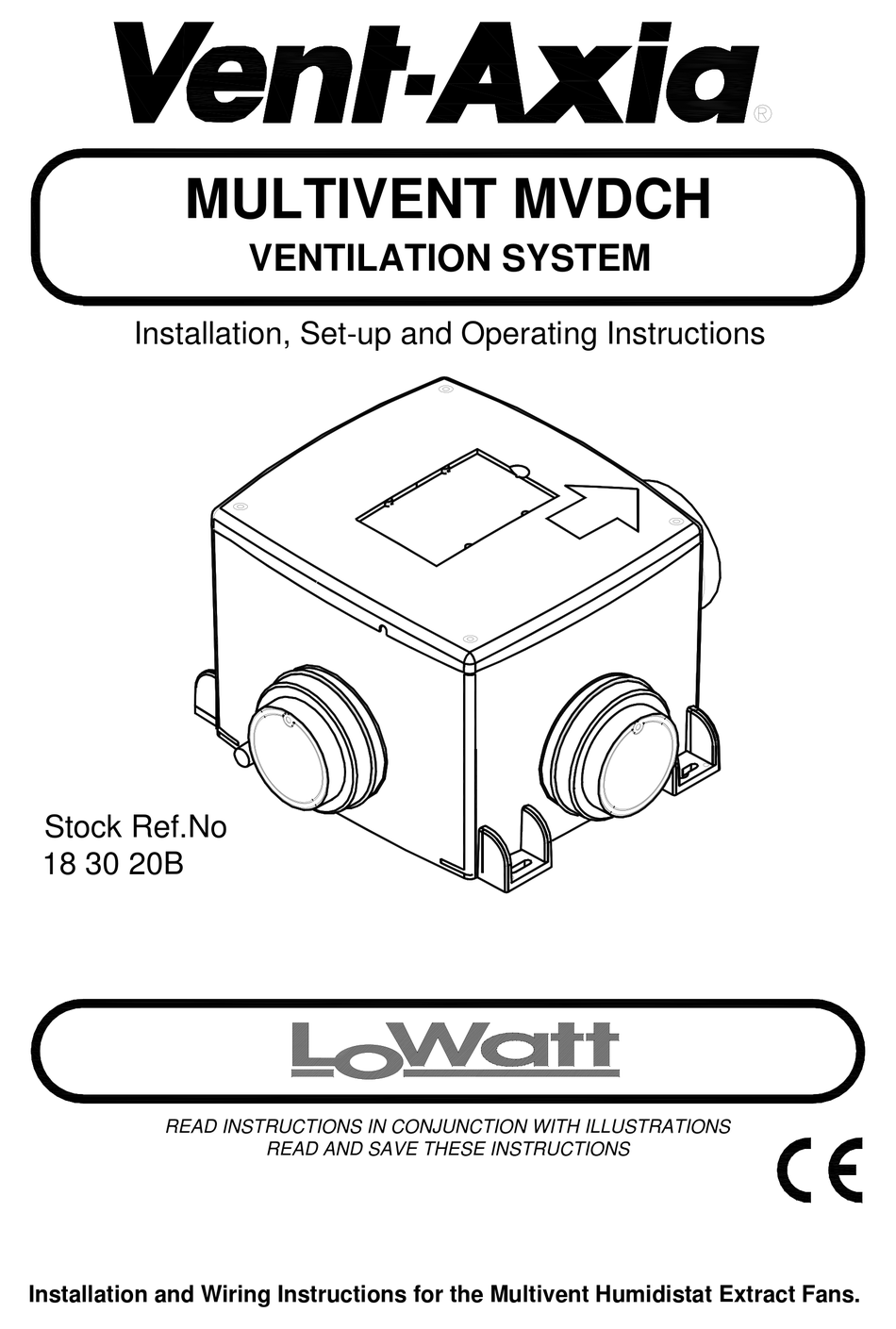 VENTAXIA MULTIVENT MVDCH INSTALLATION, SETUP AND OPERATION