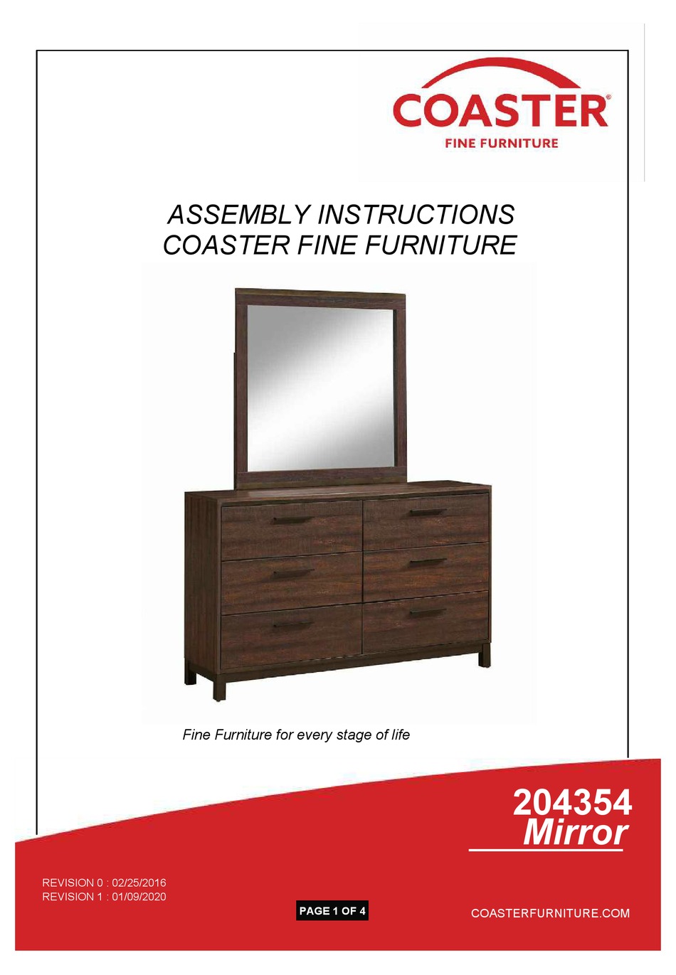 COASTER 204354 ASSEMBLY INSTRUCTIONS Pdf Download ManualsLib