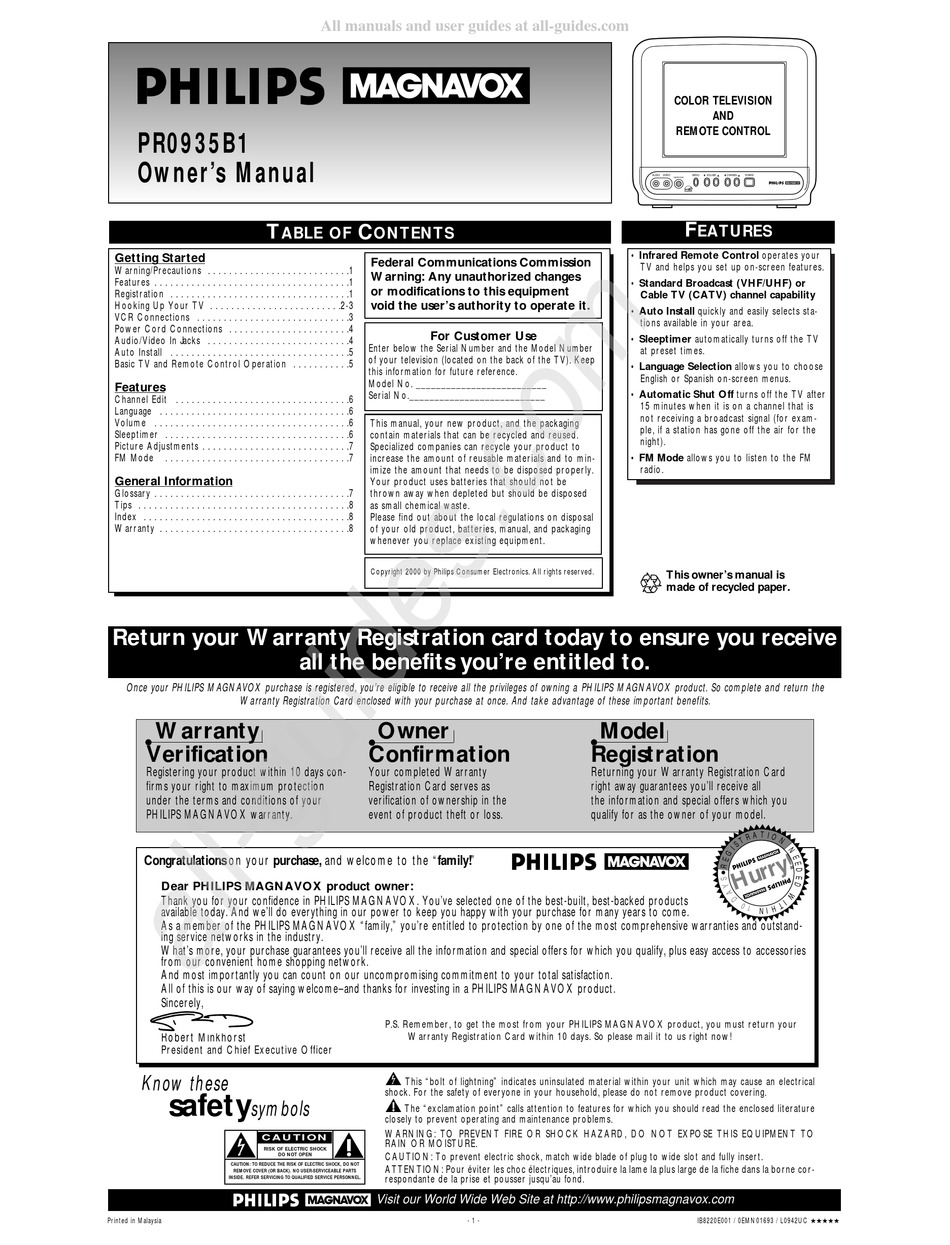 Philips Magnavox Owners Manual Pdf Download Manualslib 1674