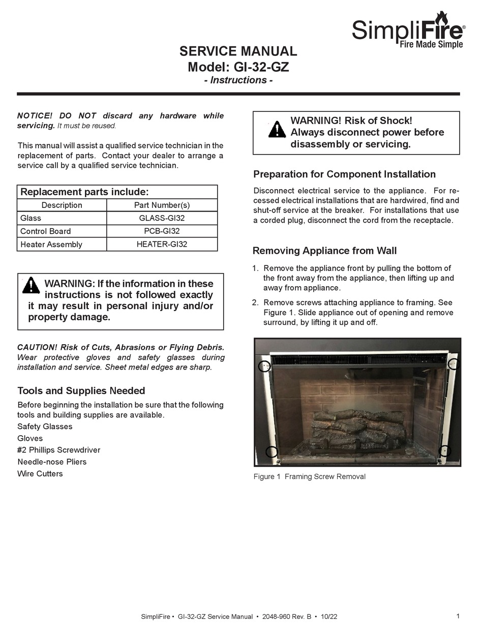 SIMPLIFIRE GI32GZ SERVICE MANUAL Pdf Download ManualsLib