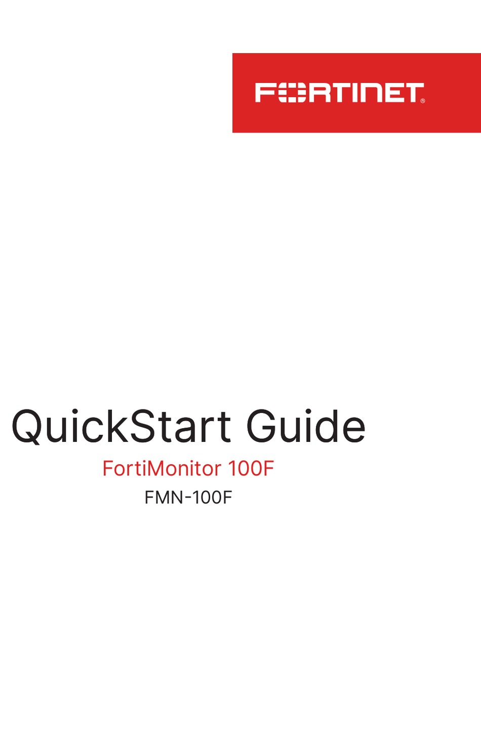 FORTINET FORTIMONITOR 100F QUICK START MANUAL Pdf Download | ManualsLib