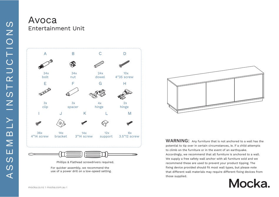 MOCKA AVOCA ASSEMBLY INSTRUCTIONS MANUAL Pdf Download ManualsLib