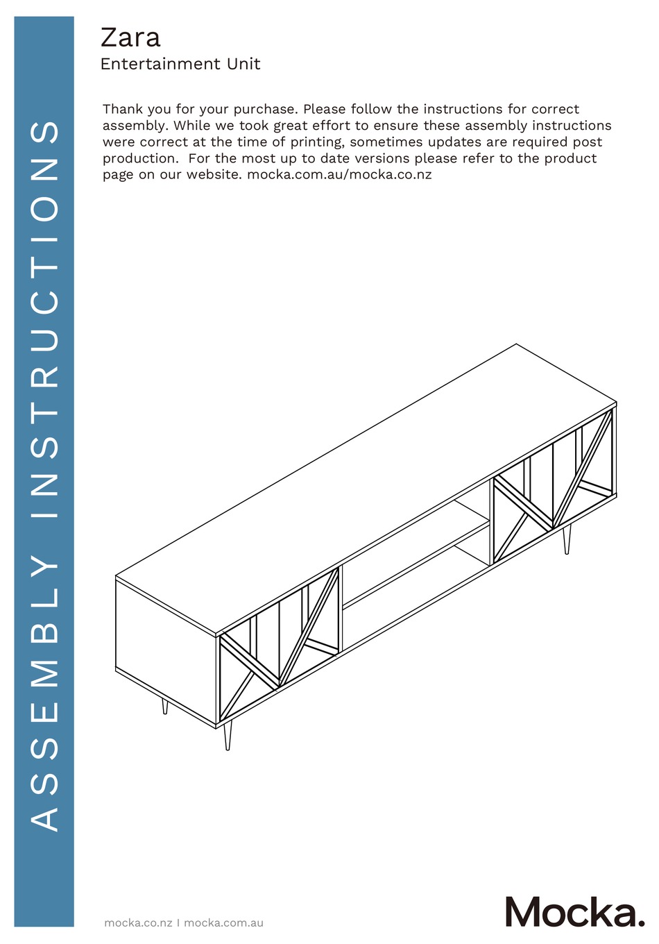 MOCKA ZARA ASSEMBLY INSTRUCTIONS MANUAL Pdf Download | ManualsLib