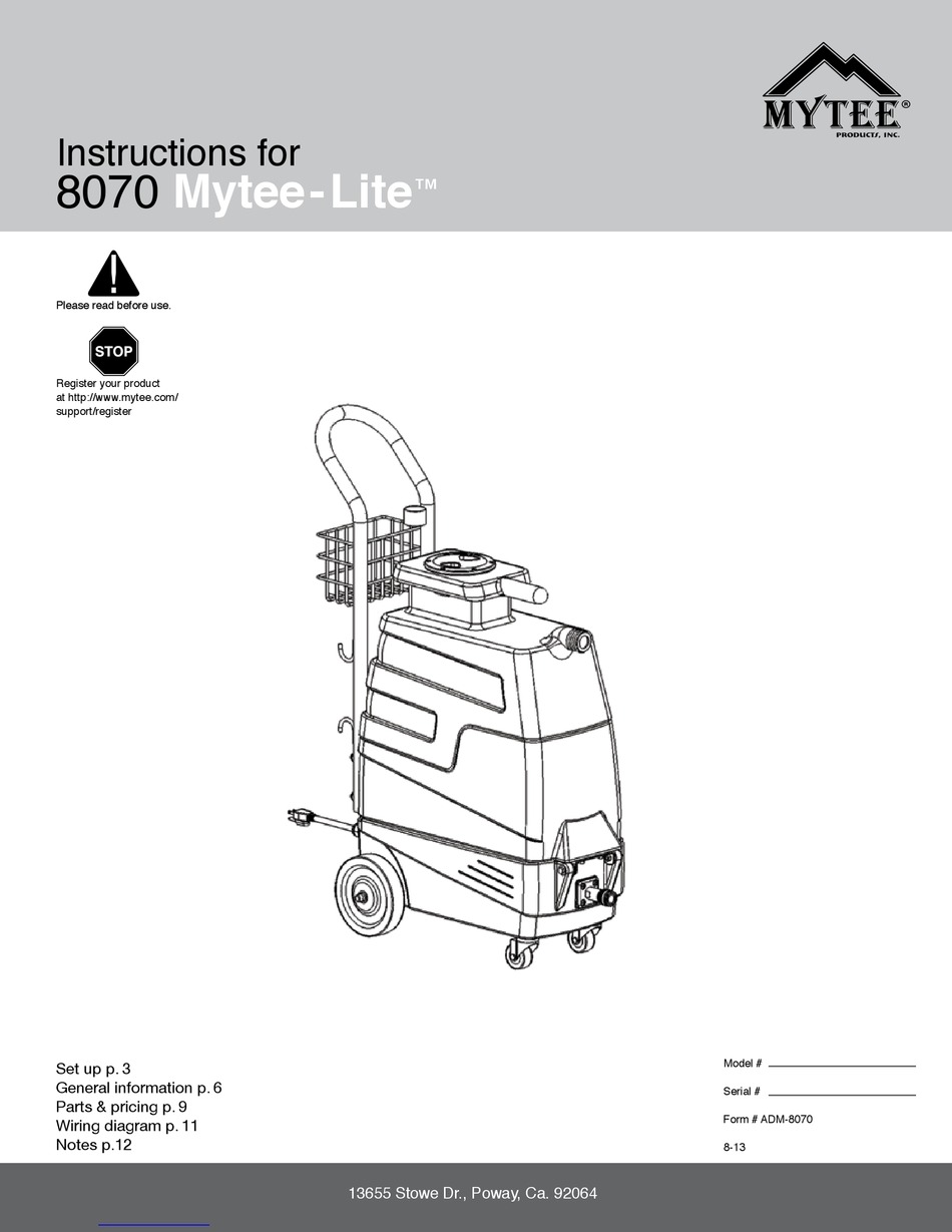 MYTEE LITE 8070 INSTRUCTIONS MANUAL Pdf Download ManualsLib