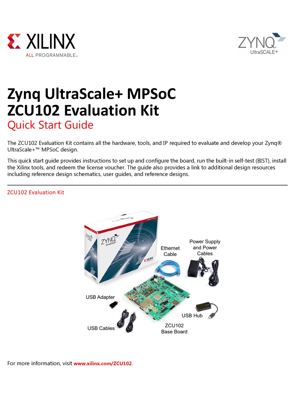 XILINX ZYNQ ULTRASCALE+ MPSOC ZCU102 QUICK START MANUAL Pdf Download