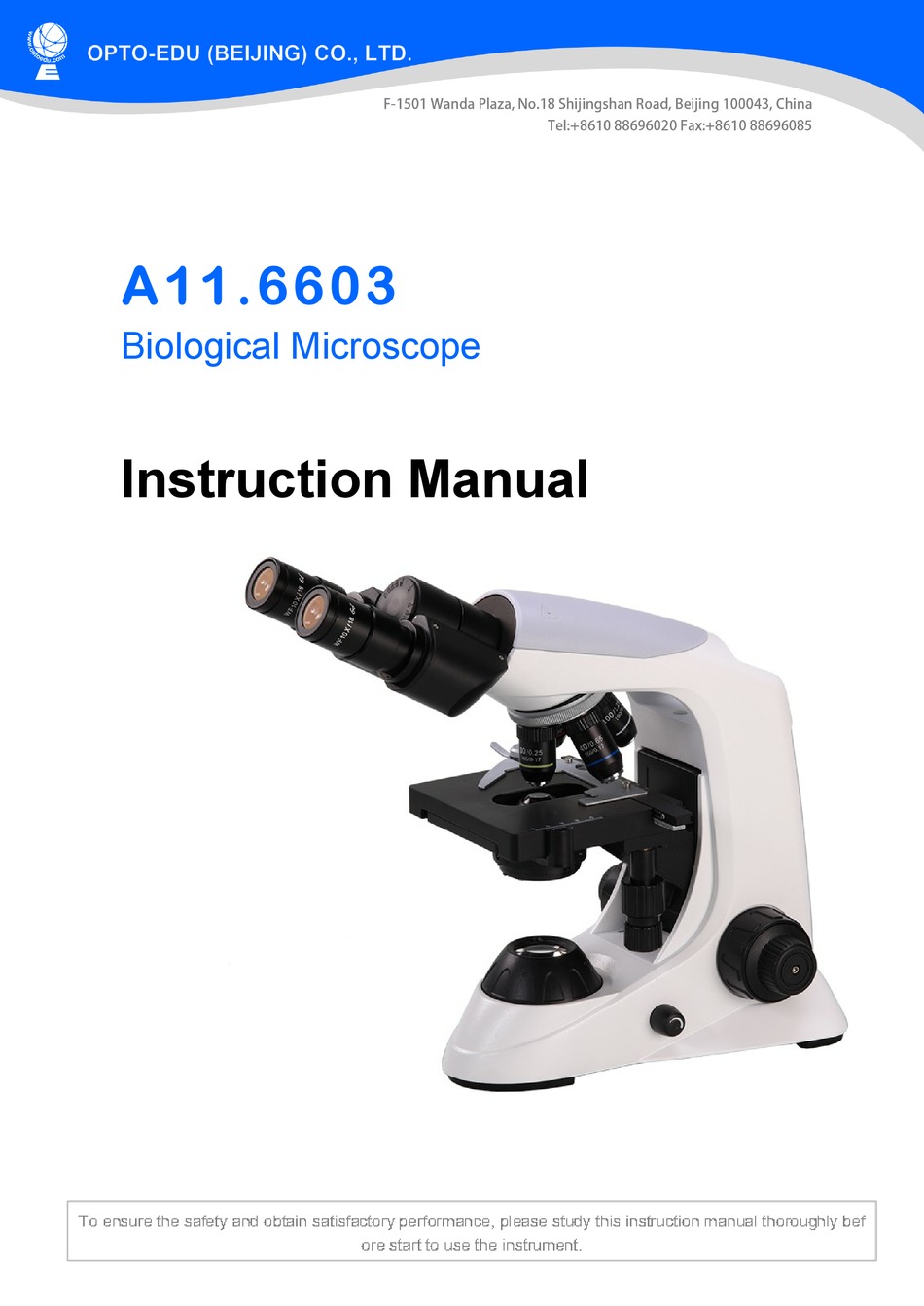 OPTOEDU A11.6603 INSTRUCTION MANUAL Pdf Download ManualsLib