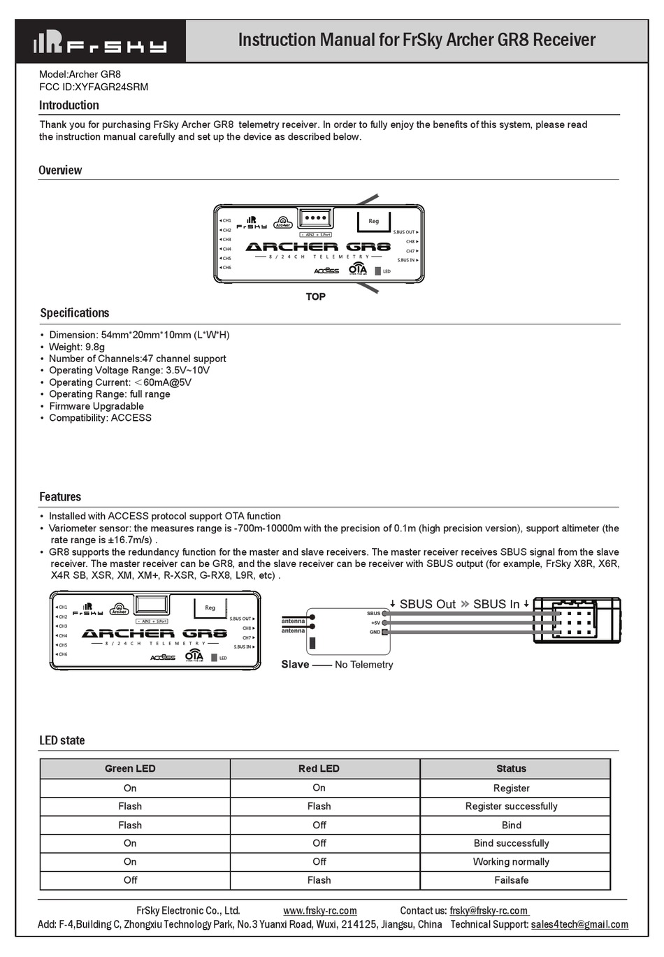 FRSKY ARCHER GR8 INSTRUCTION MANUAL Pdf Download ManualsLib