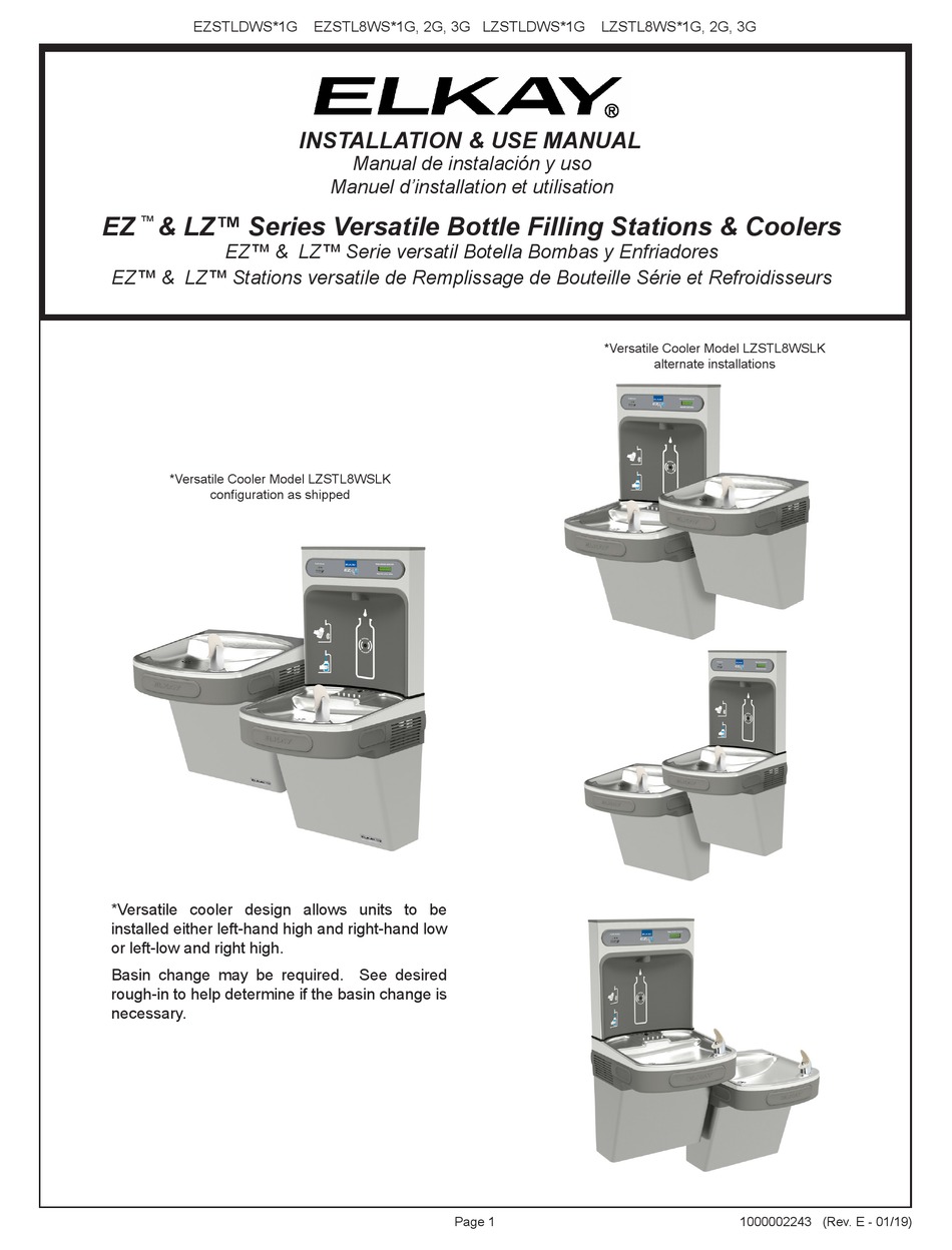 ELKAY EZSTL8WS 1G SERIES INSTALLATION & USE MANUAL Pdf Download