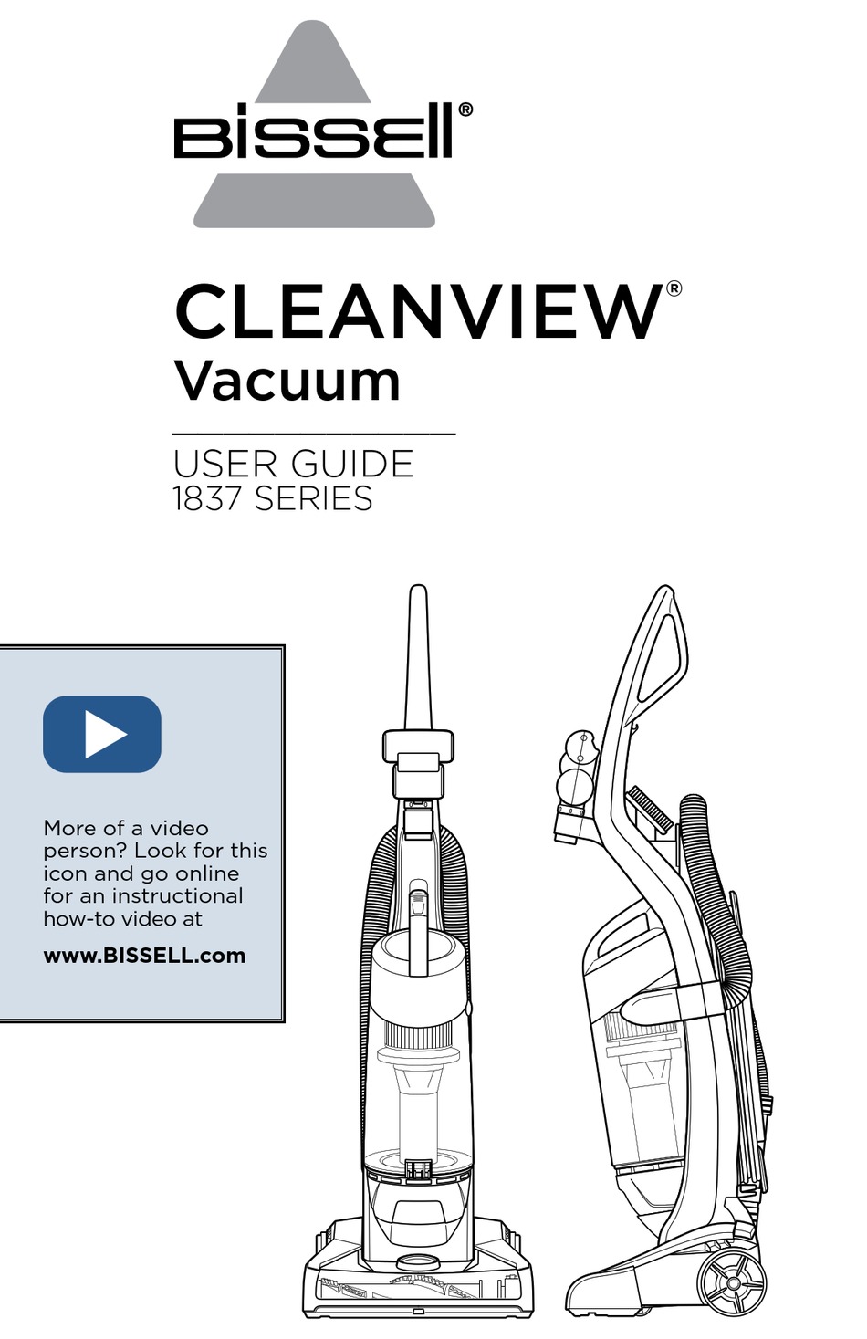 BISSELL CLEANVIEW 1837 SERIES USER MANUAL Pdf Download ManualsLib