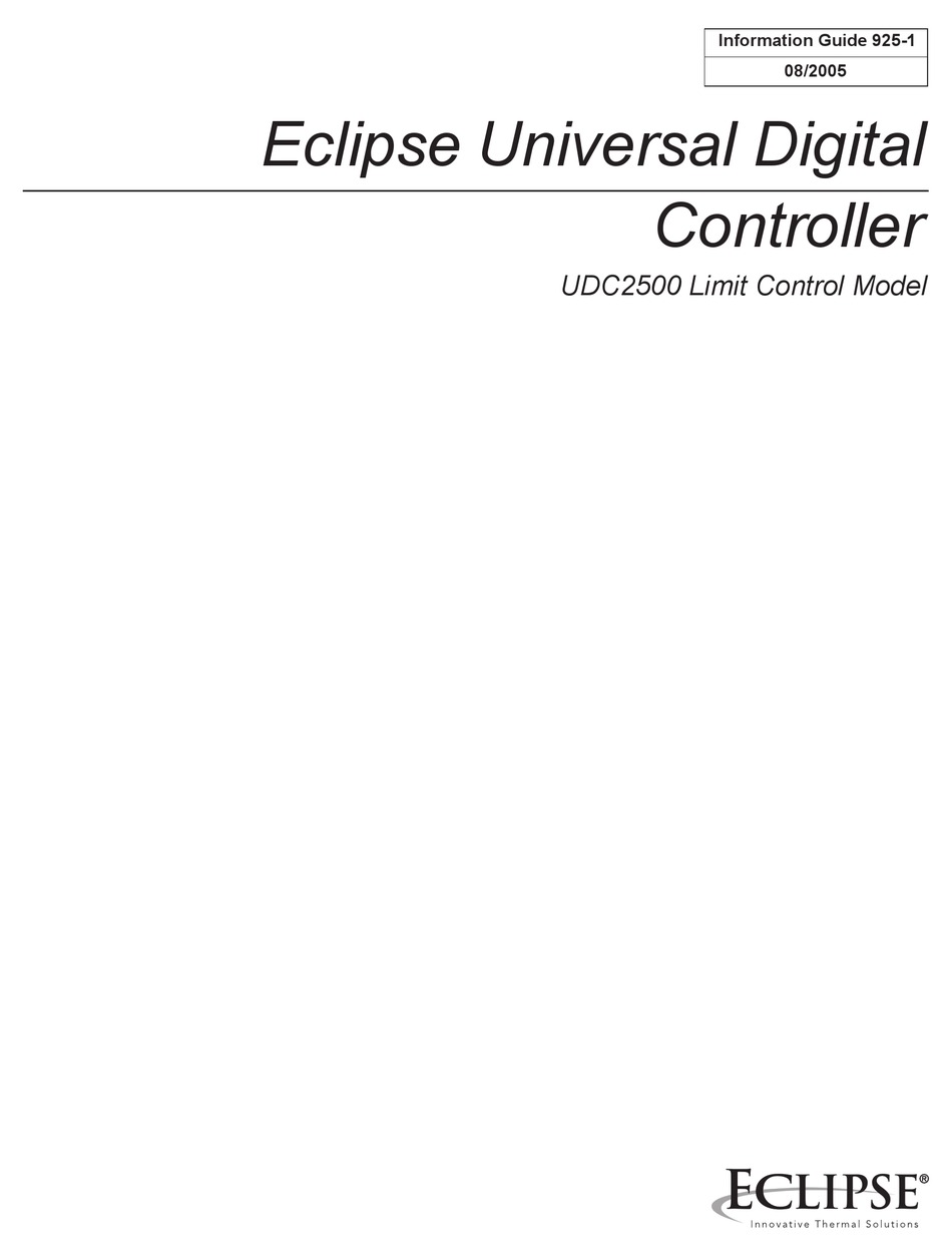 ECLIPSE UDC2500 LIMIT MANUAL Pdf Download ManualsLib