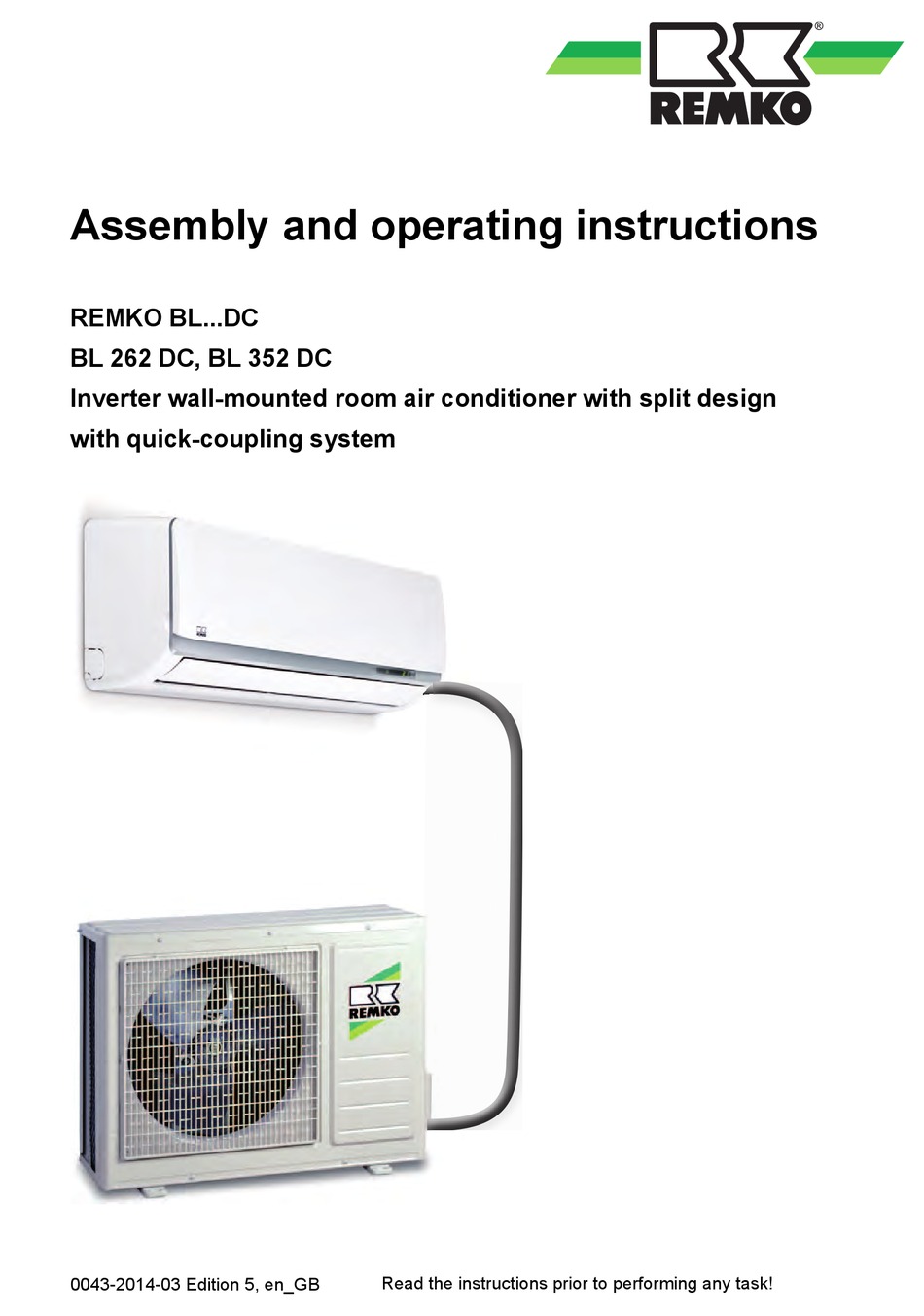 REMKO BL DC SERIES INSTALLATION & MAINTENANCE INSTRUCTIONS MANUAL Pdf ...