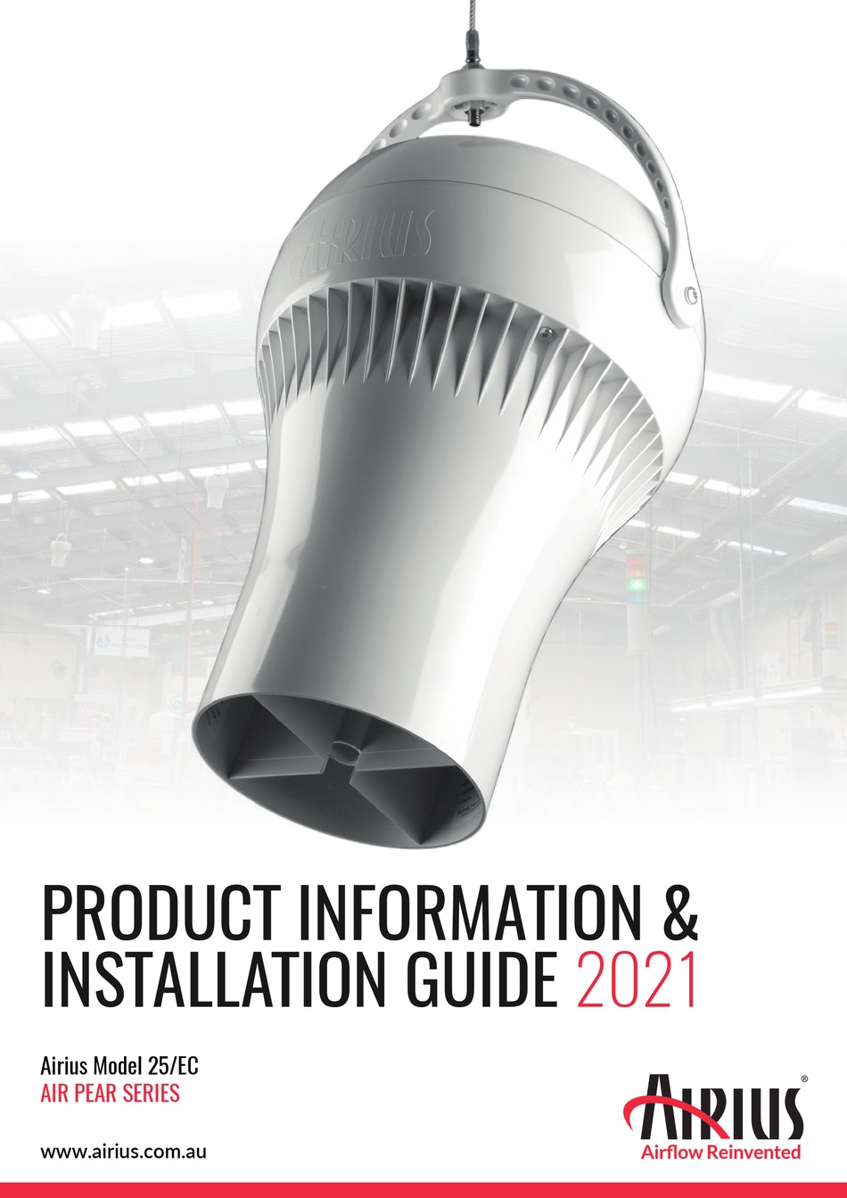 AIRIUS AIR PEAR 25/EC PRODUCT INFORMATION & INSTALLATION MANUAL Pdf