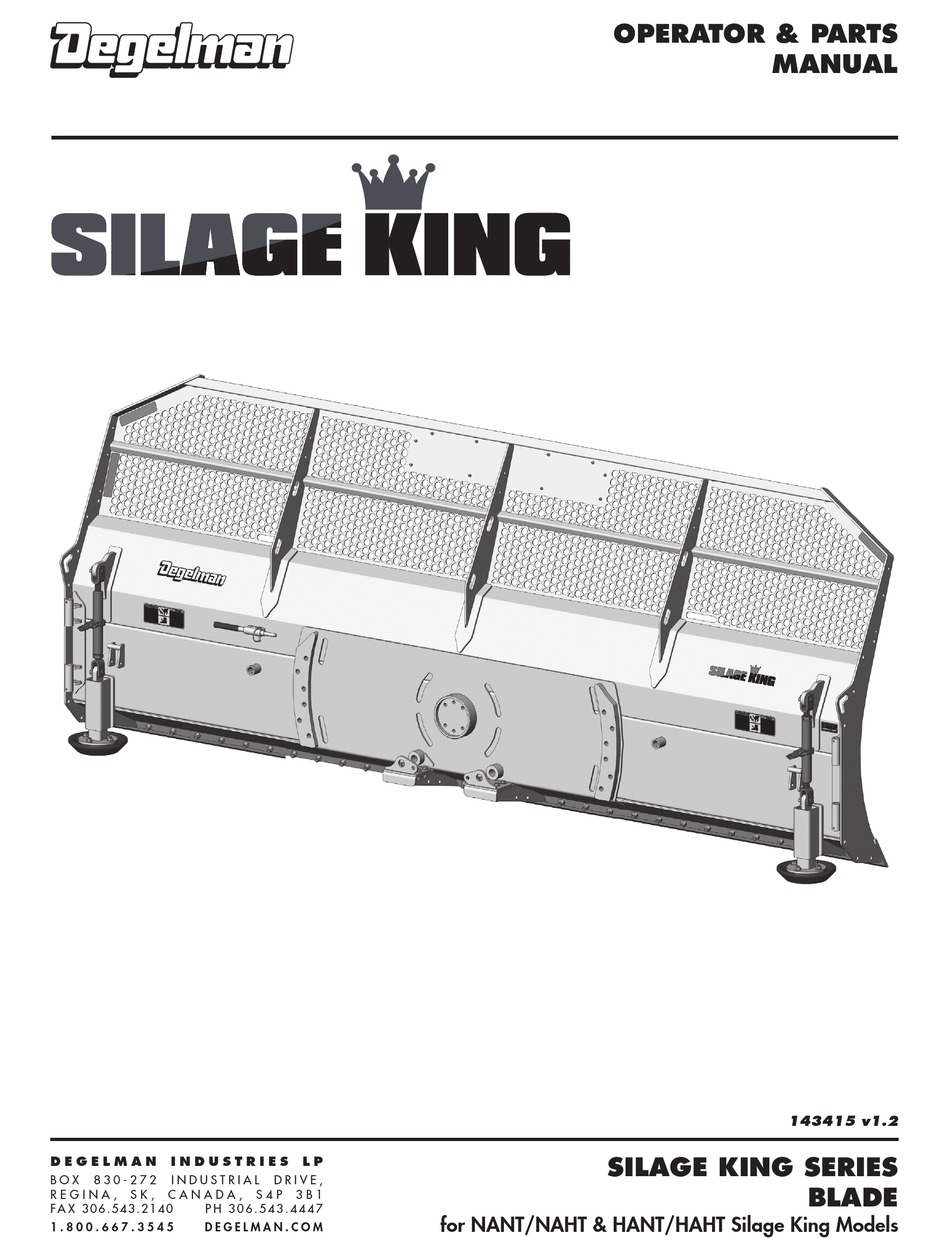 DEGELMAN SILAGE KING OPERATOR