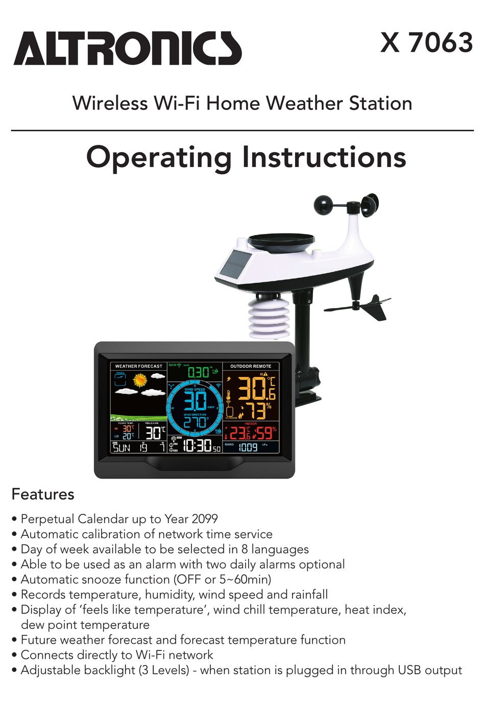 ALTRONICS X 7063 OPERATING INSTRUCTIONS MANUAL Pdf Download ManualsLib
