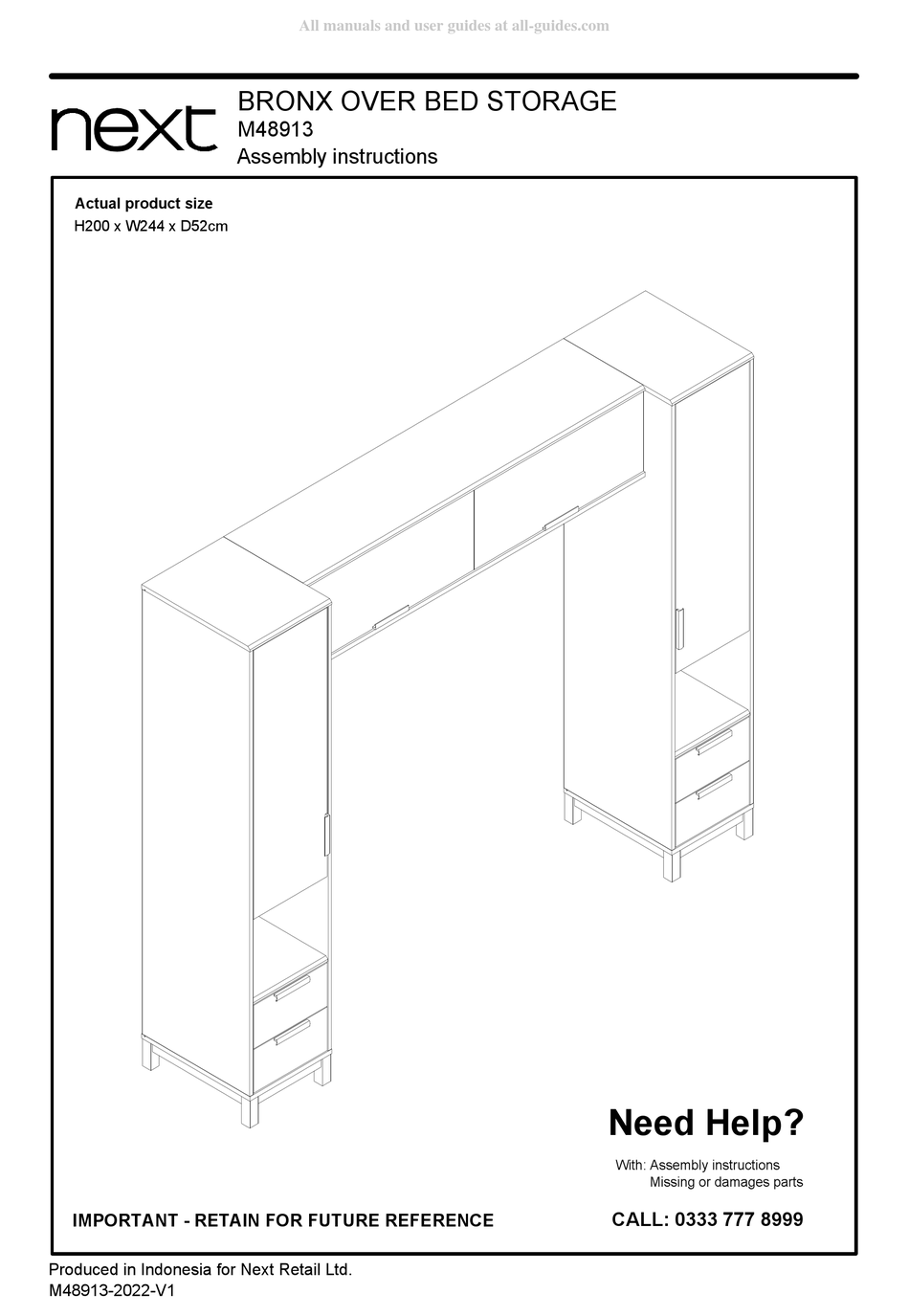 NEXT BRONX M48913 ASSEMBLY INSTRUCTIONS MANUAL Pdf Download ManualsLib