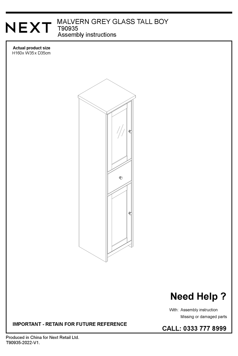 NEXT MALVERN T90935 ASSEMBLY INSTRUCTIONS MANUAL Pdf Download ManualsLib