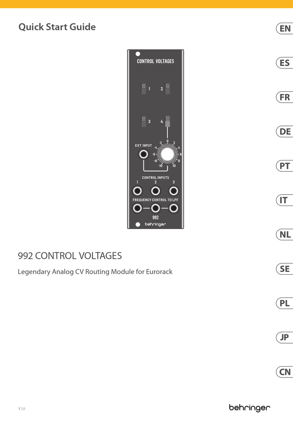 BEHRINGER 992 CONTROL VOLTAGES QUICK START MANUAL Pdf Download ManualsLib