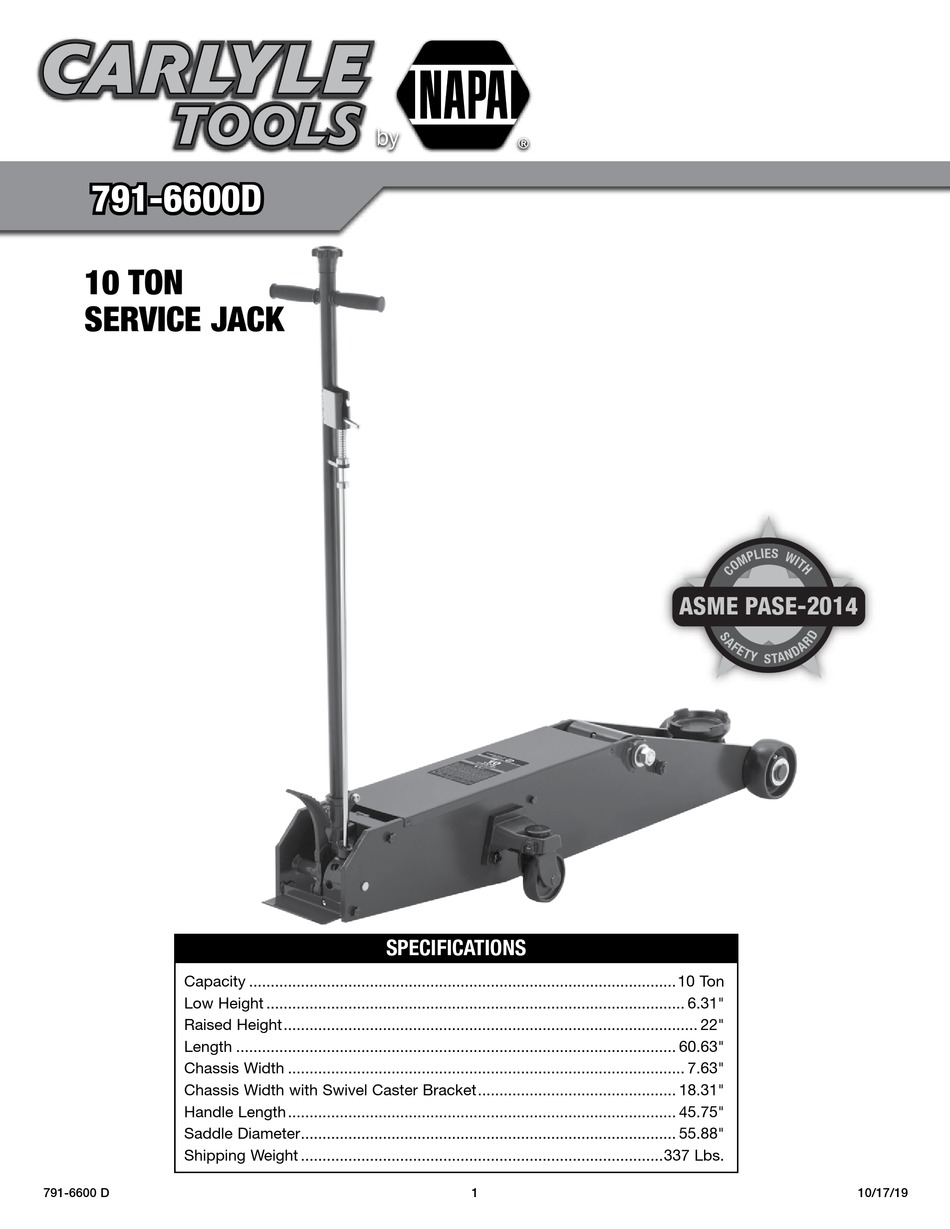 CARLYLE TOOLS NAPA 7916600D MANUAL Pdf Download ManualsLib