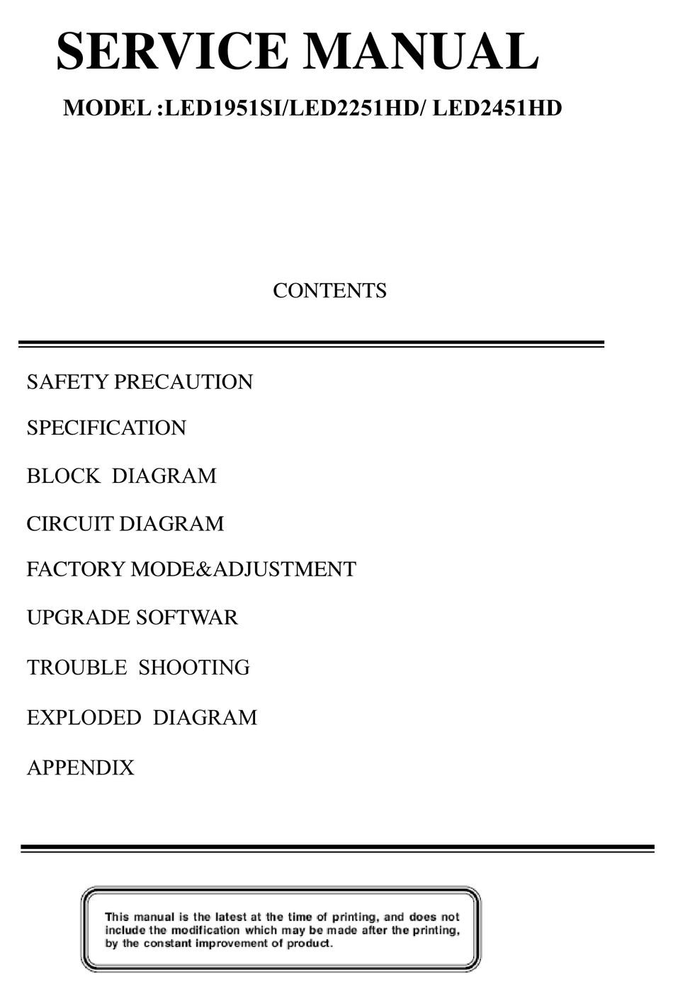 BBK LED1951SI SERVICE MANUAL Pdf Download | ManualsLib