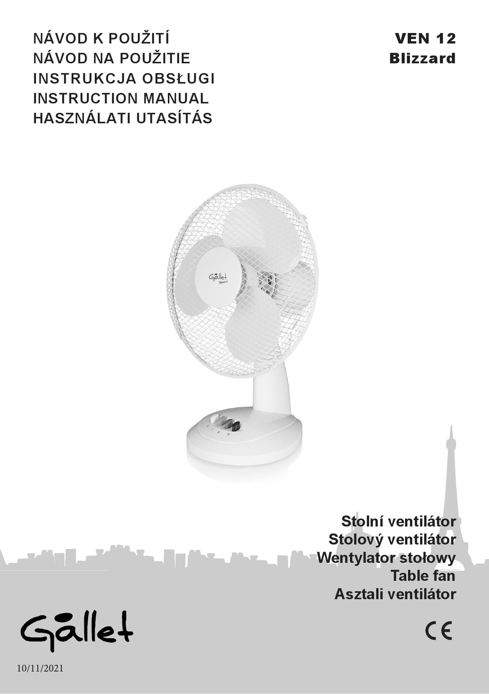 GALLET VEN 12 BLIZZARD INSTRUCTION MANUAL Pdf Download | ManualsLib