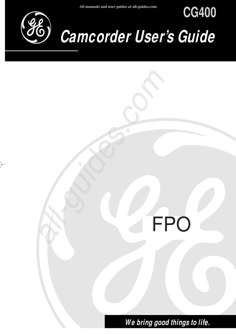 GE FPO CG400 USER MANUAL Pdf Download | ManualsLib