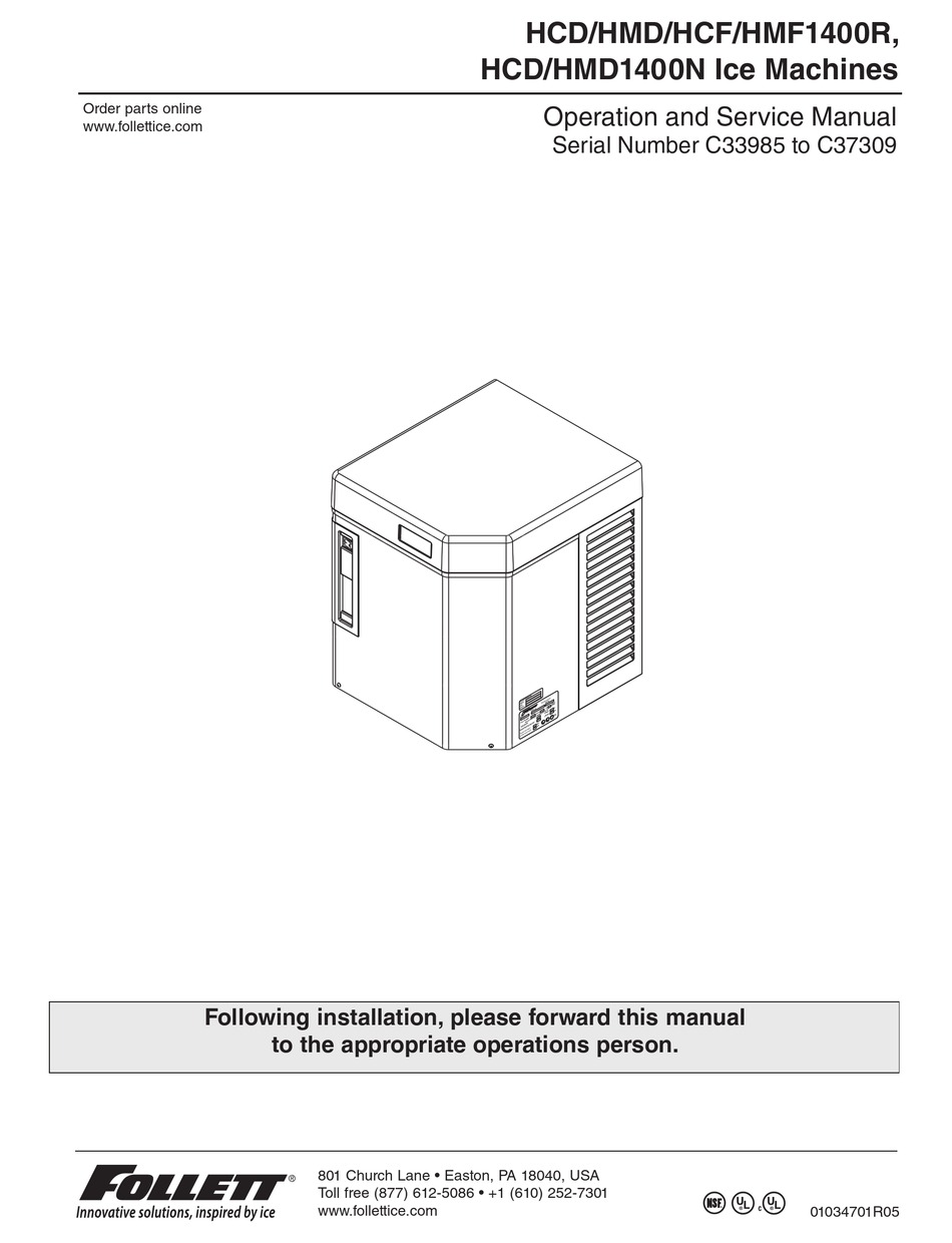 FOLLETT C33985 OPERATION AND SERVICE MANUAL Pdf Download ManualsLib