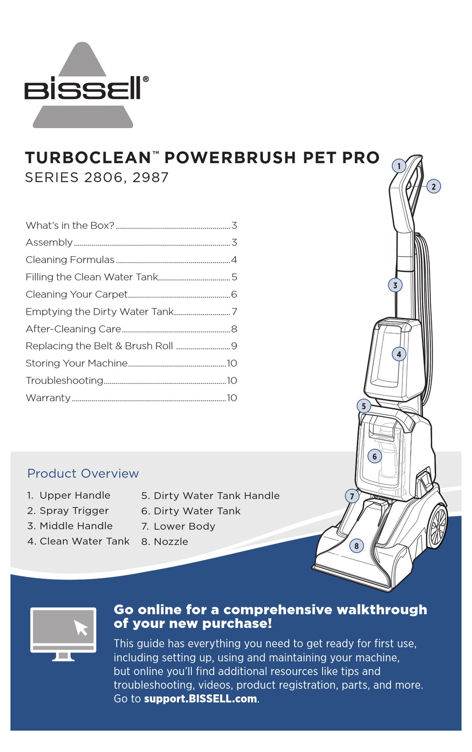BISSELL TURBOCLEAN POWERBRUSH PET PRO 2806 SERIES MANUAL Pdf Download