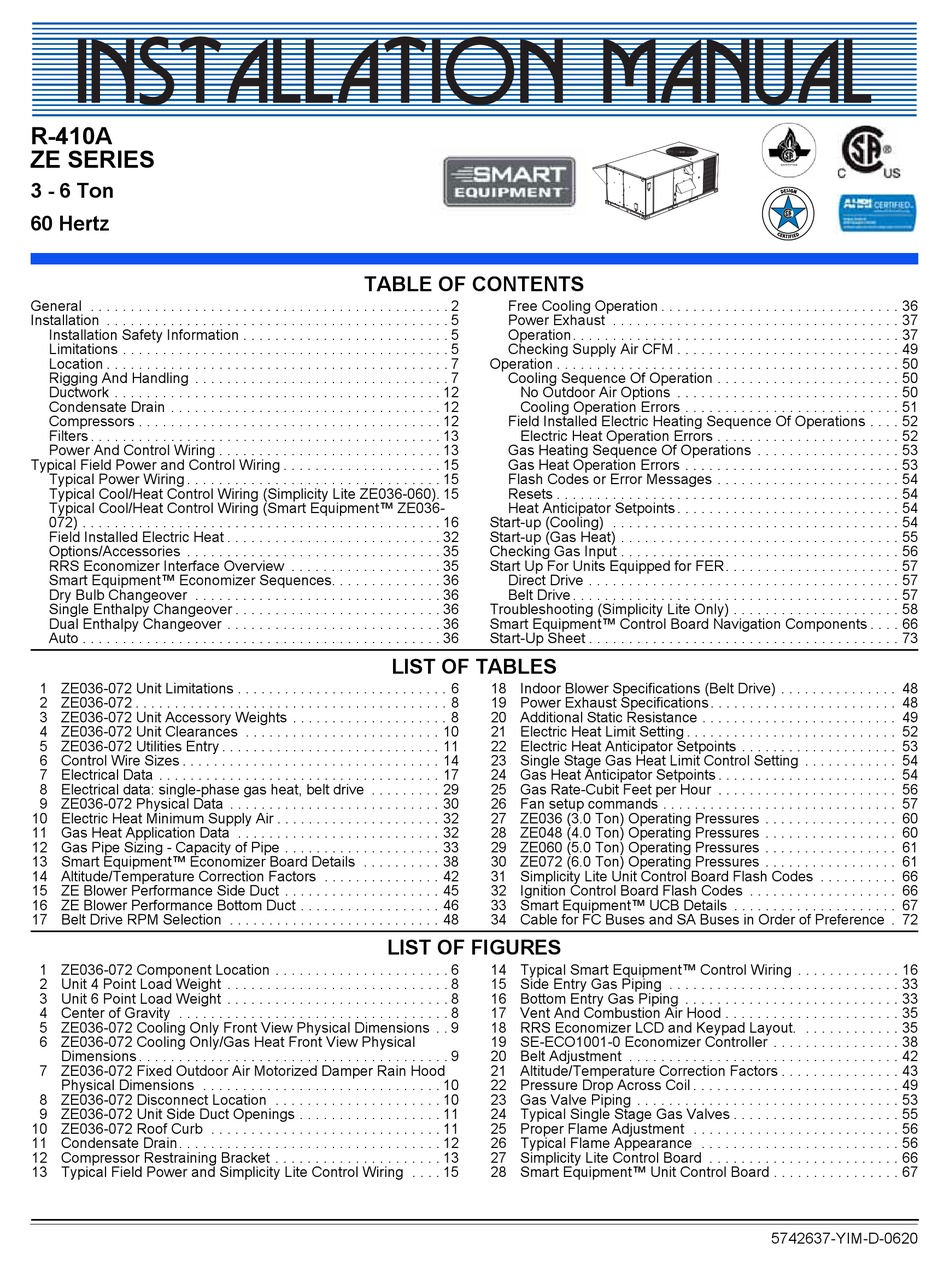 YORK ZE SERIES INSTRUCTION MANUAL Pdf Download | ManualsLib