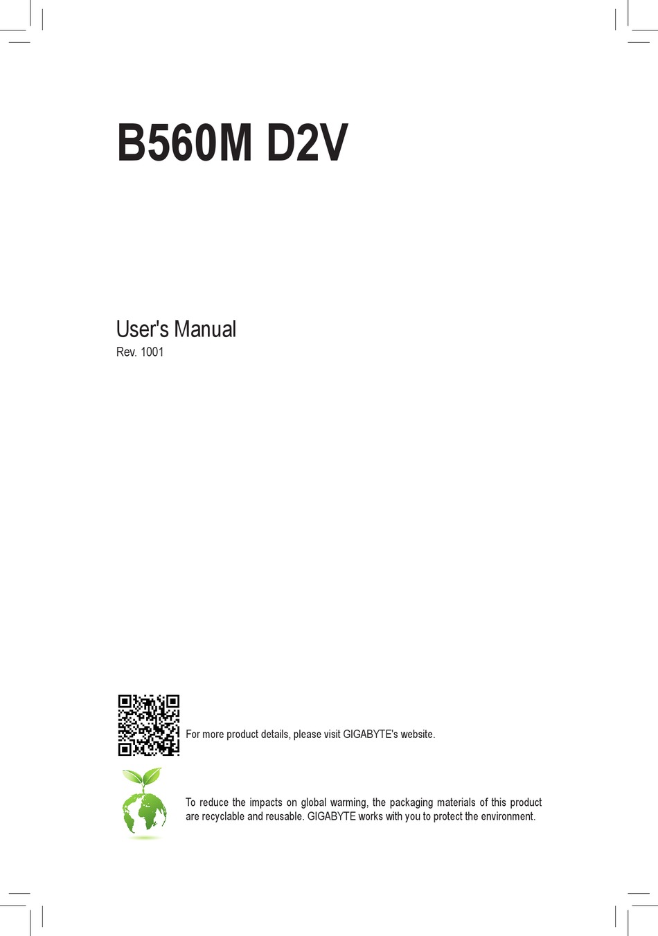 GIGABYTE B560M D2V USER MANUAL Pdf Download | ManualsLib