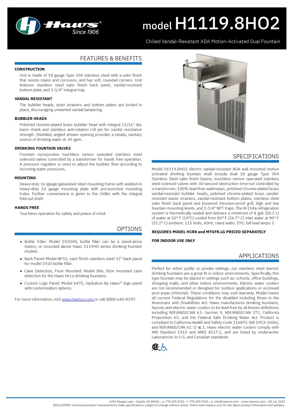 HAWS H1119.8HO2 QUICK START MANUAL Pdf Download ManualsLib