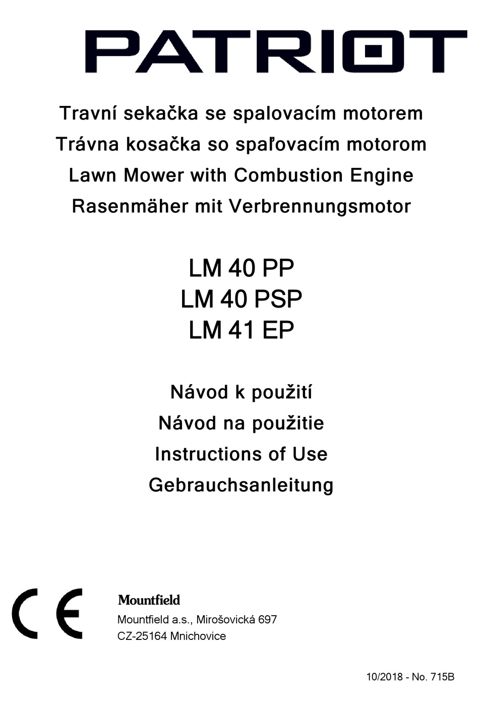 PATRIOT LM 40 PP INSTRUCTIONS FOR USE MANUAL Pdf Download | ManualsLib
