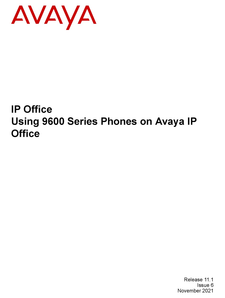 AVAYA 9600 SERIES MANUAL Pdf Download | ManualsLib