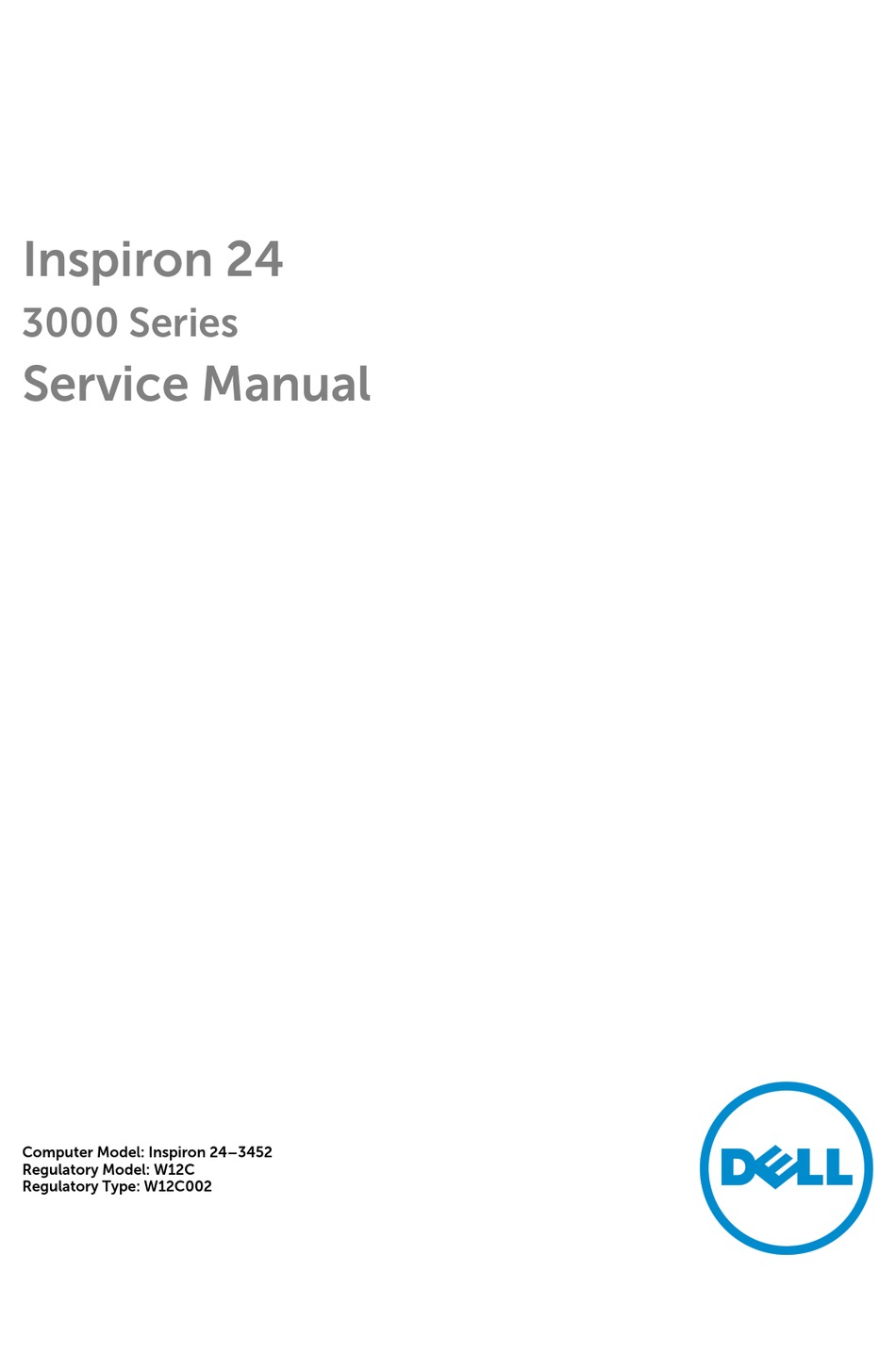 DELL INSPIRON 24 3452 SERVICE MANUAL Pdf Download ManualsLib