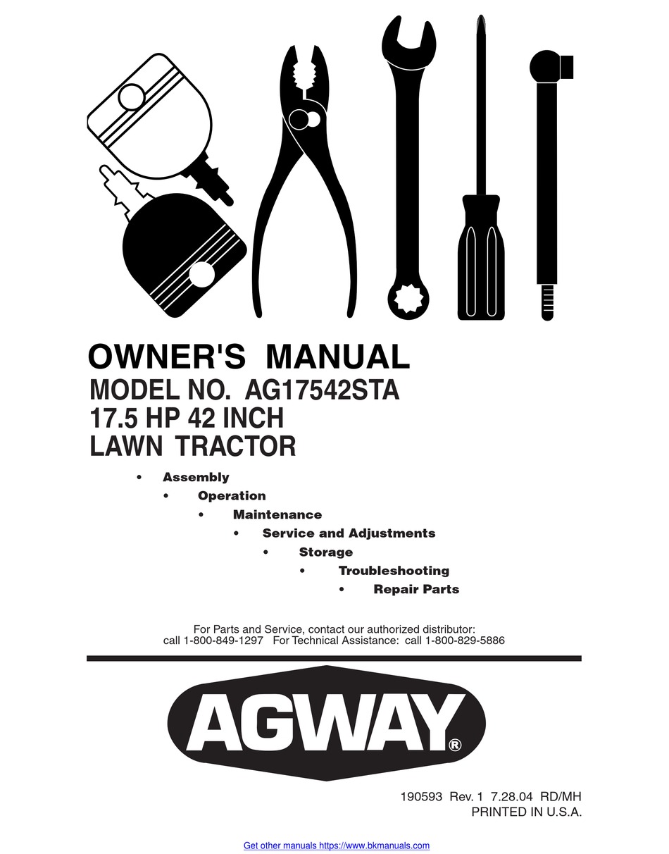 SOUTHERN STATES AG17542STA OWNER'S MANUAL Pdf Download ManualsLib