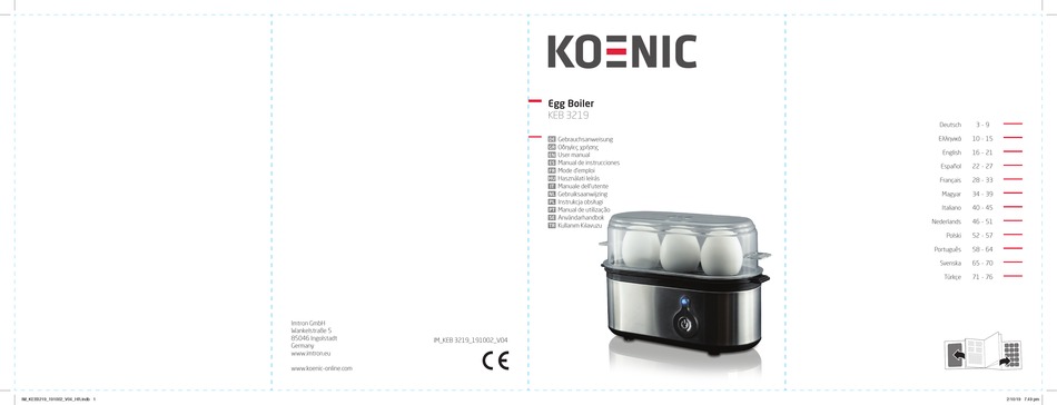 KOENIC KEB 3219 USER MANUAL Pdf Download | ManualsLib