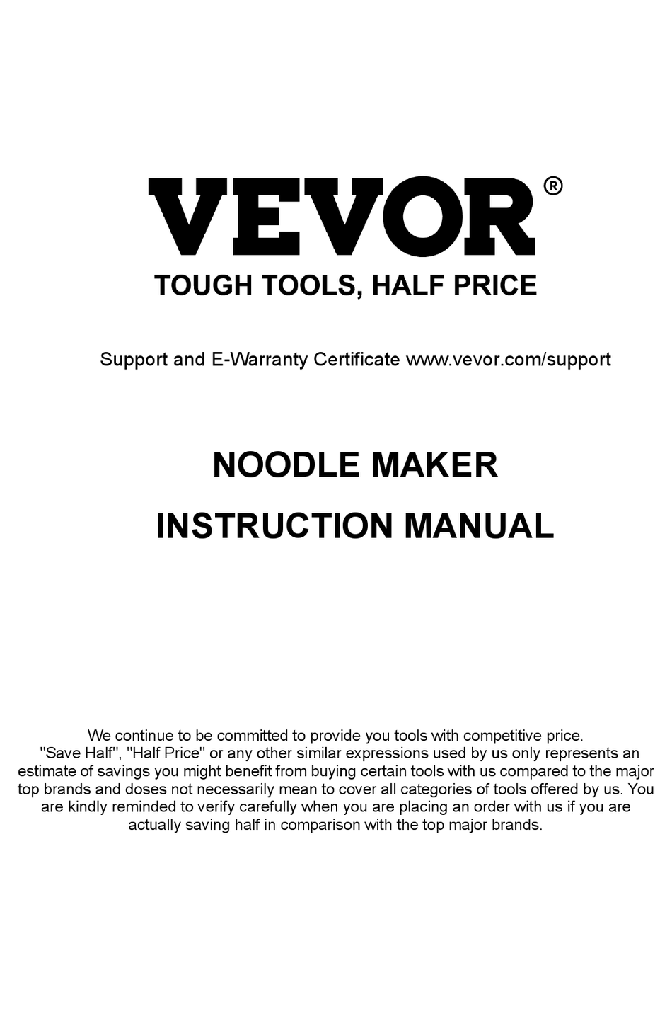 VEVOR QF150 INSTRUCTION MANUAL Pdf Download ManualsLib