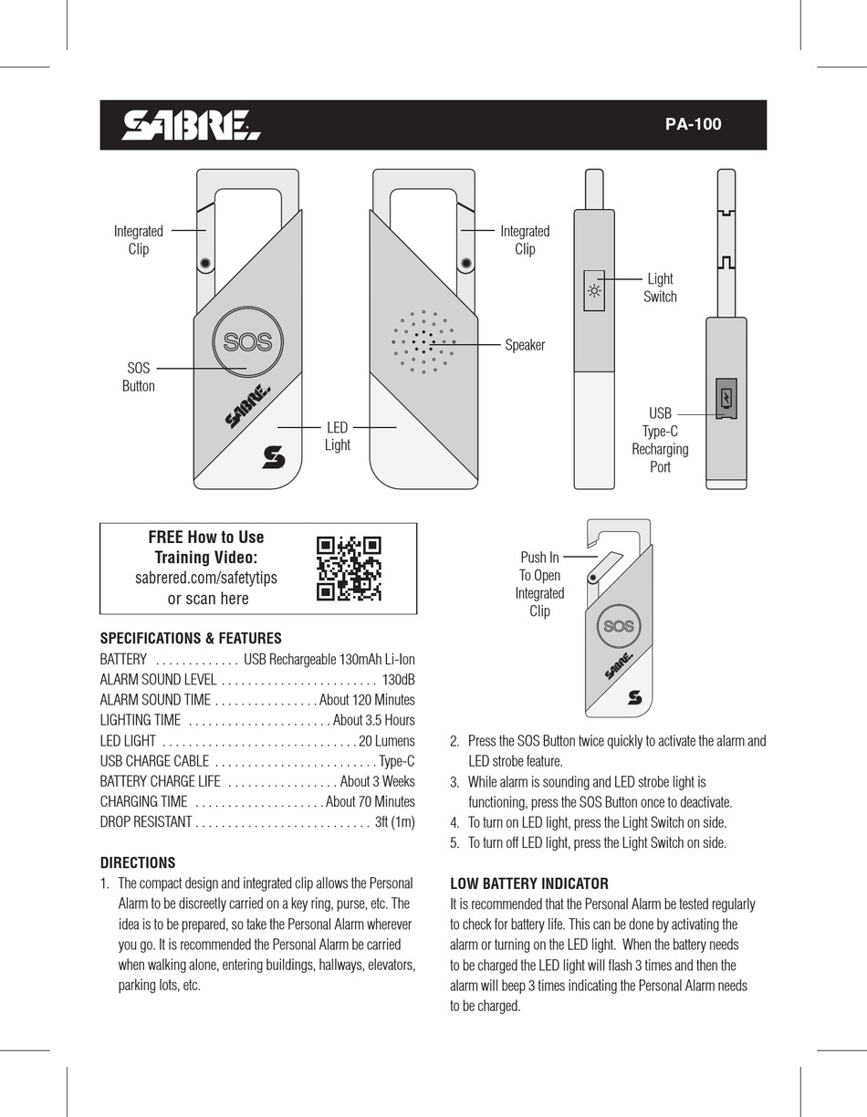 SABRE PA100 QUICK START MANUAL Pdf Download ManualsLib