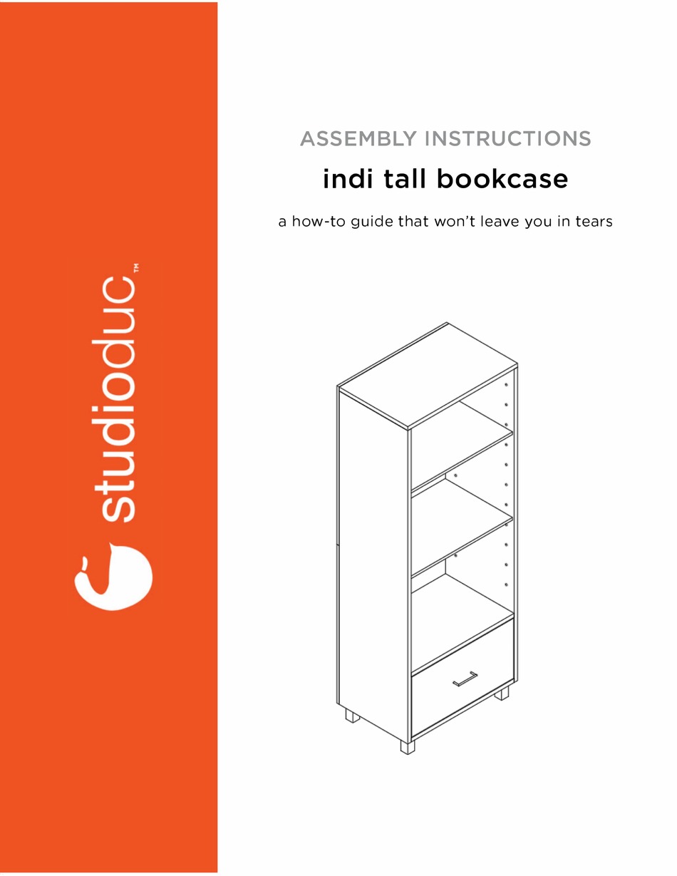 STUDIODUC INDI TALL BOOKCASE ASSEMBLY INSTRUCTIONS MANUAL Pdf Download