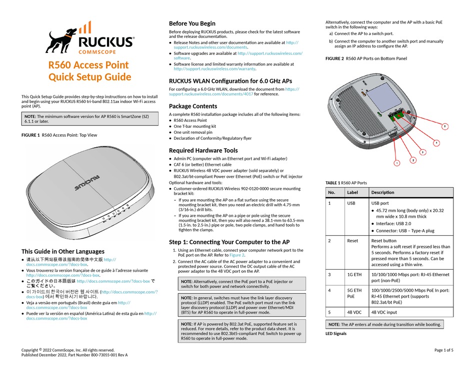 Ruckus Wireless R560 Quick Setup Manual Pdf Download Manualslib 9362