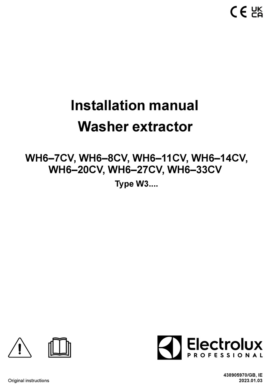 ELECTROLUX PROFESSIONAL WH6-8CV INSTALLATION MANUAL Pdf Download ...