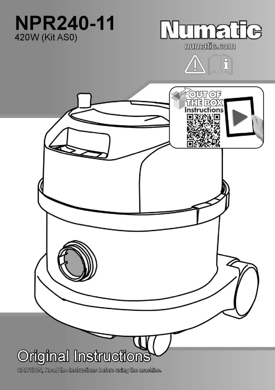 NUMATIC NPR24011 ORIGINAL INSTRUCTIONS MANUAL Pdf Download ManualsLib