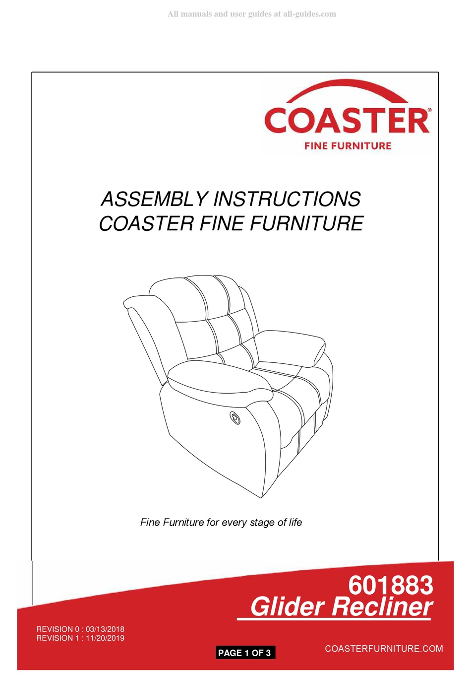 COASTER 601883 ASSEMBLY INSTRUCTIONS Pdf Download ManualsLib