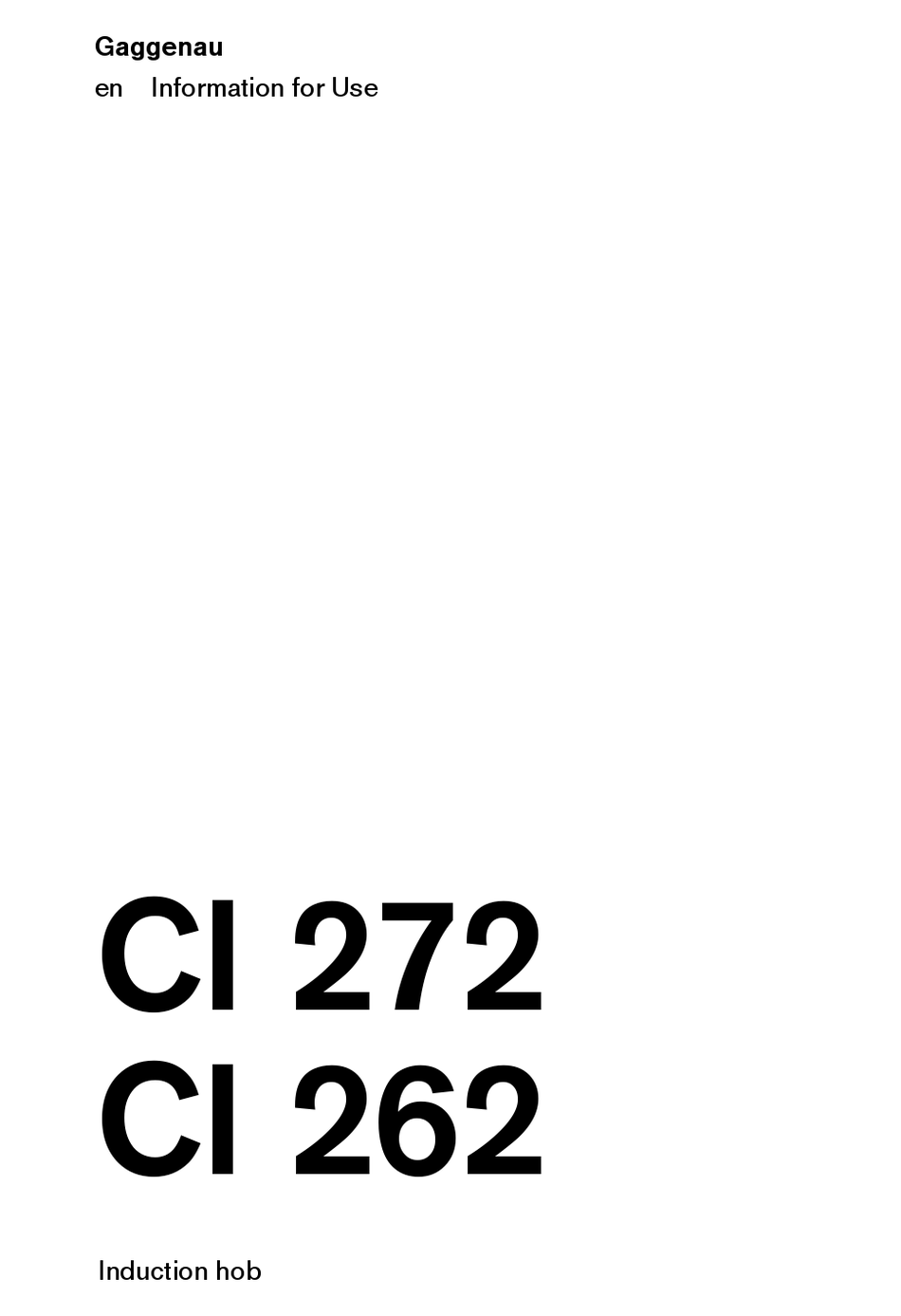 GAGGENAU CI262115 INSTRUCTIONS FOR USE MANUAL Pdf Download | ManualsLib