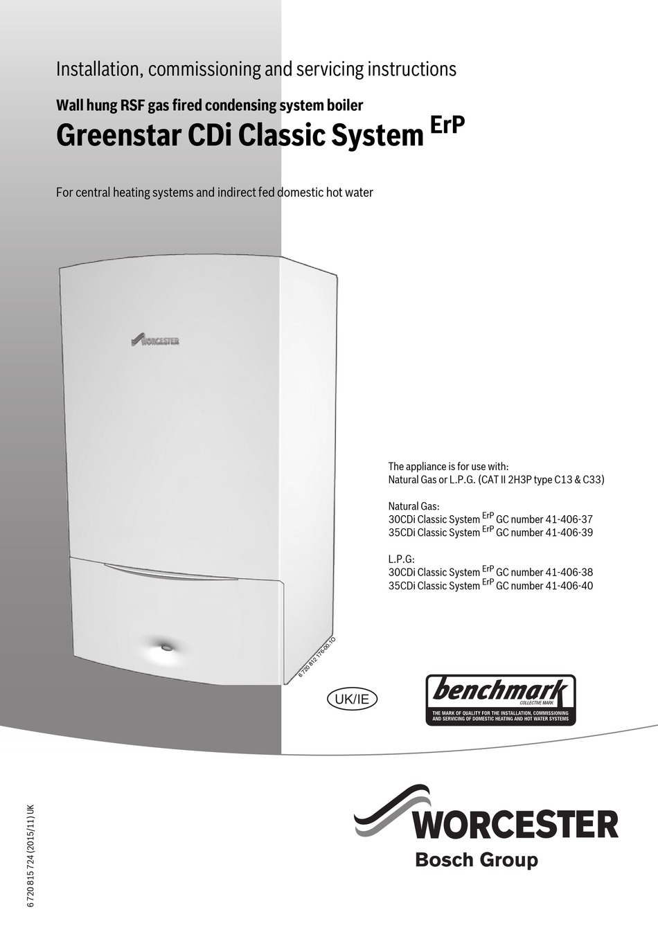 BOSCH WORCESTER GREENSTAR CDI CLASSIC SYSTEM ERP SERIES INSTALLATION