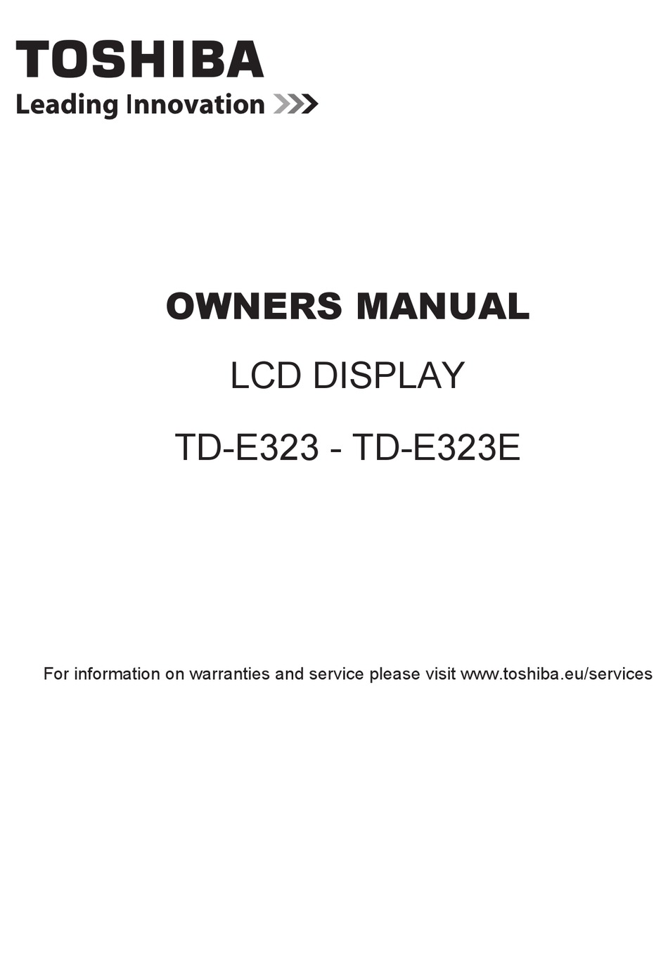 Toshiba Td E Owner S Manual Pdf Download Manualslib