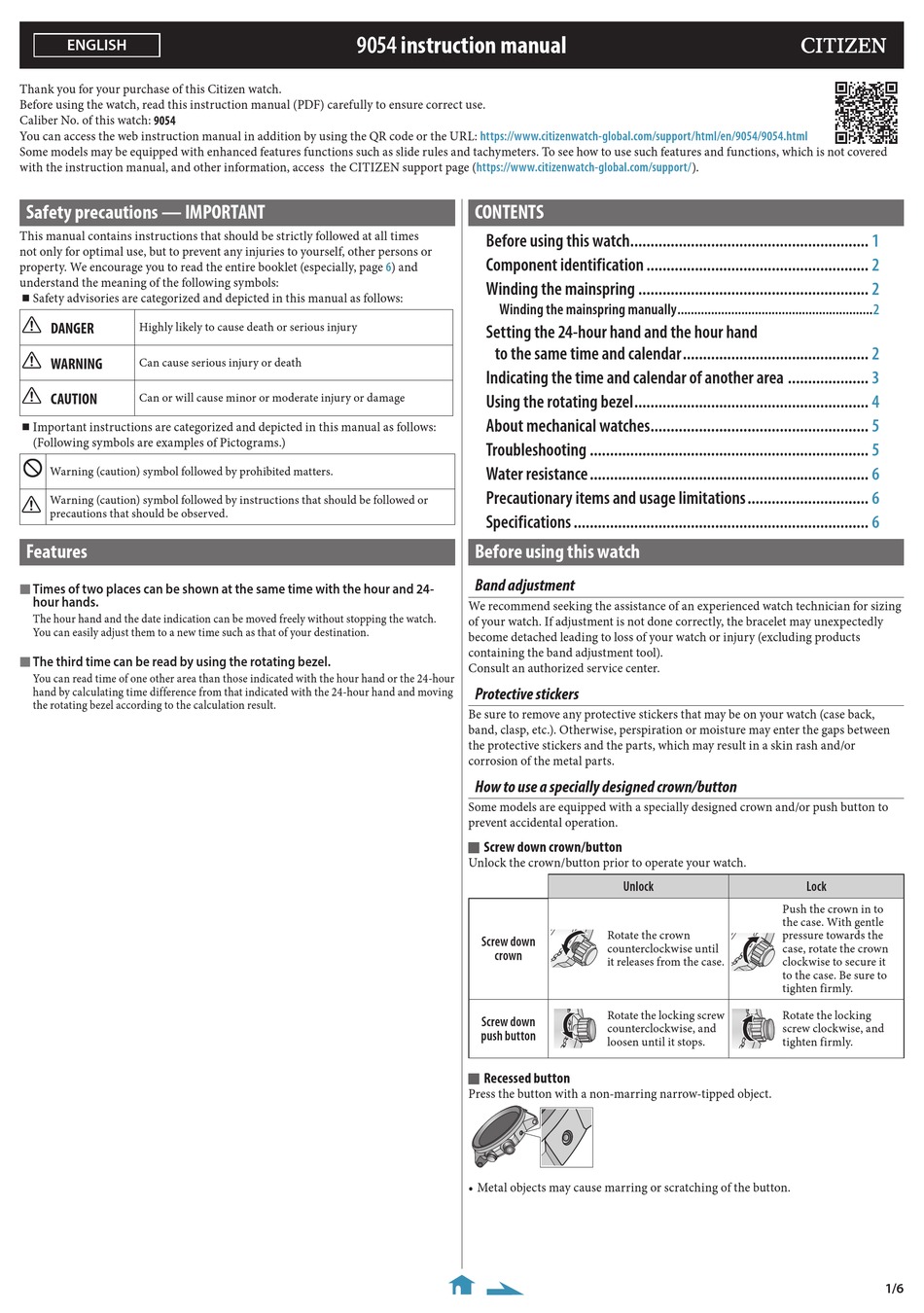 CITIZEN 9054 INSTRUCTION MANUAL Pdf Download | ManualsLib