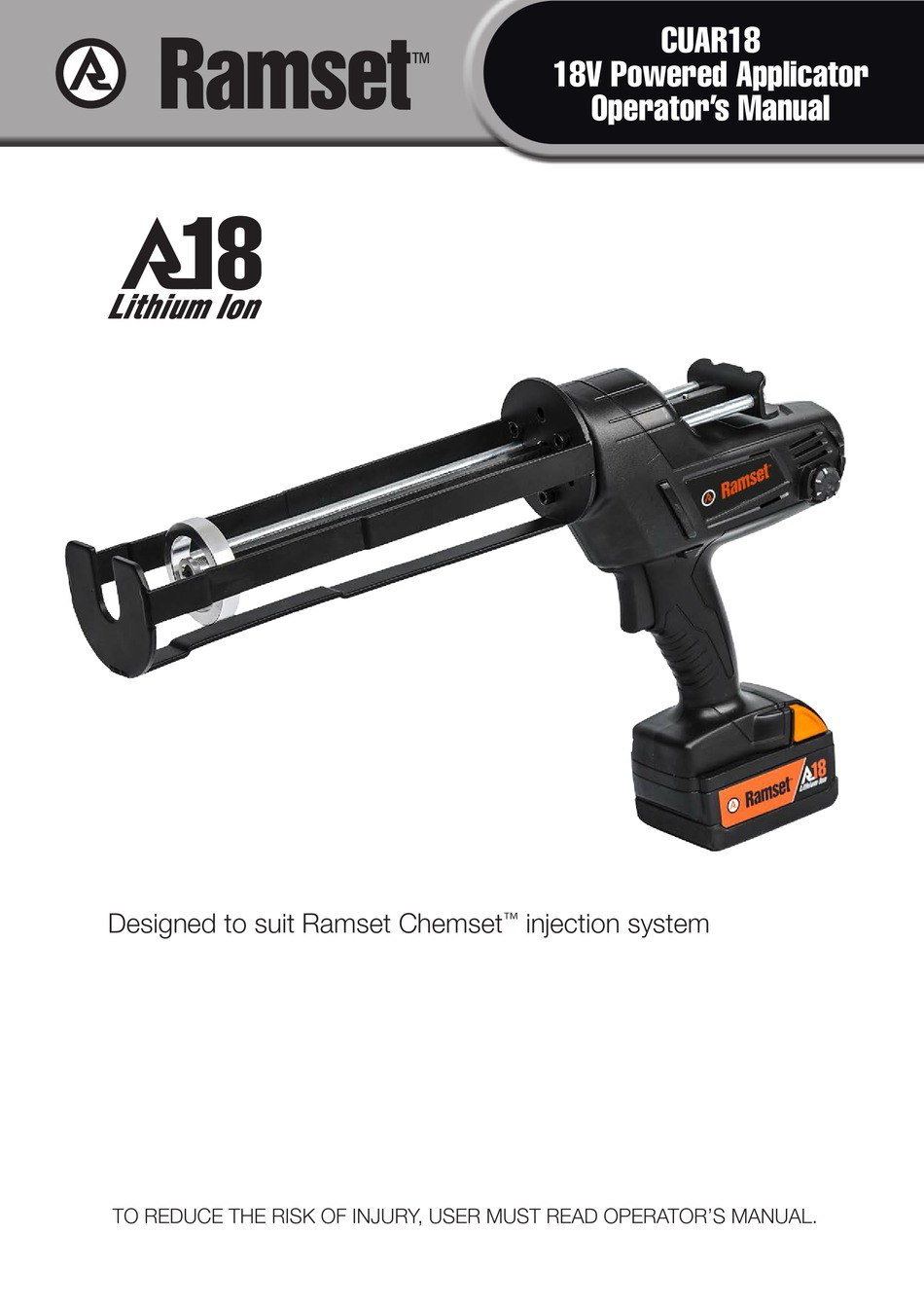 RAMSET CUAR18 OPERATOR'S MANUAL Pdf Download ManualsLib