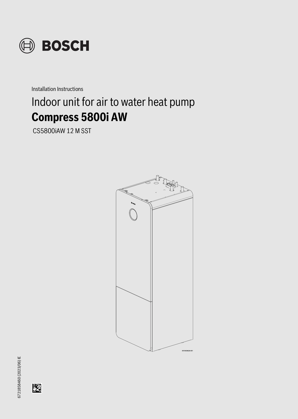 Table Of Contents Bosch Compress 5800i AW Installation